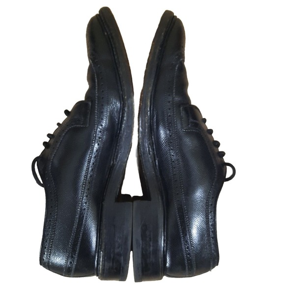 Allen Edmonds Macneil Mens Dress Shoes 11.5B Black Leather Derby Oxford Wingtip - Picture 6 of 9